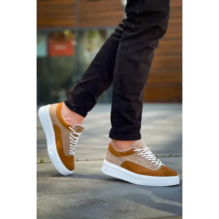 KB-005 Kuback Vizon Taba Süet Bağcıklı  Günlük Erkek  Ayakkabı