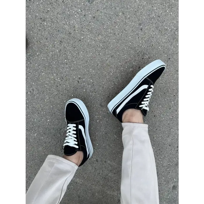 KB-V1 Kuback Siyah Beyaz Detaylı Günlük Erkek Ayakkabı