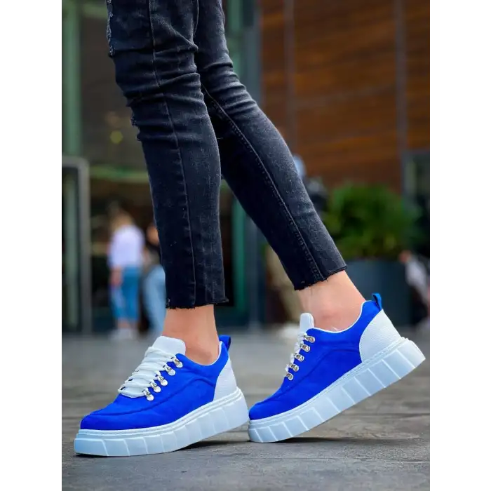 KB-X10 Kuback Sax Süet Beyaz Yüksek Taban Günlük Spor Ayakkabı