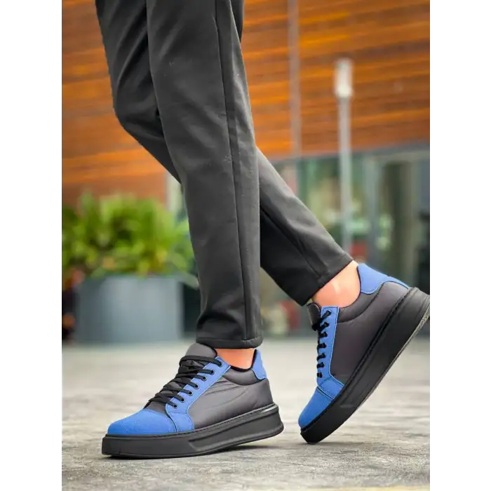 KB-X46 Kuback Siyah Sax Mavi Yüksek Siyah Taban Günlük Spor Ayakkabı