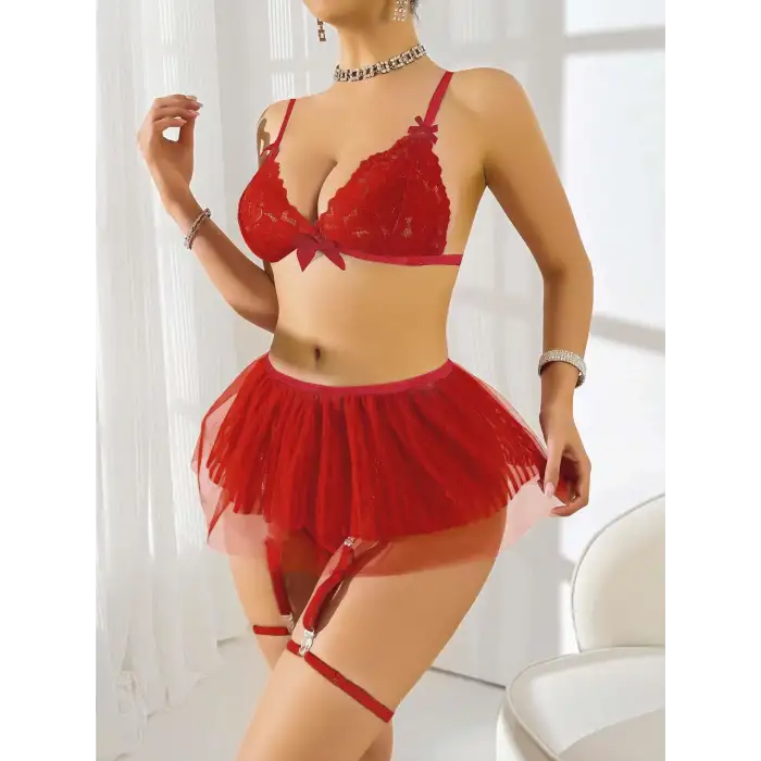 Kırmızı Tül etekli Fantezi Kostüm 2211