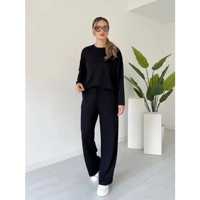 Kollu modal takım siyah