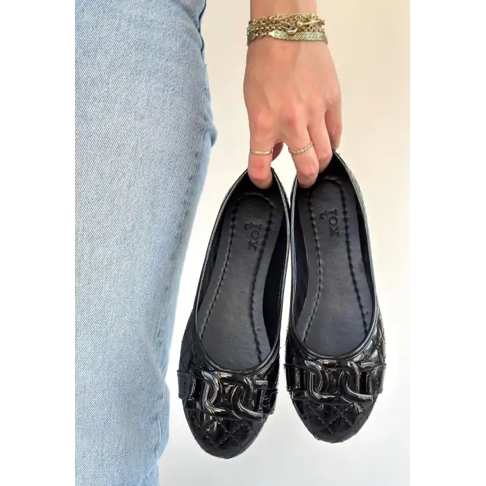 Lawy Siyah Rugan Babet Ayakkabı