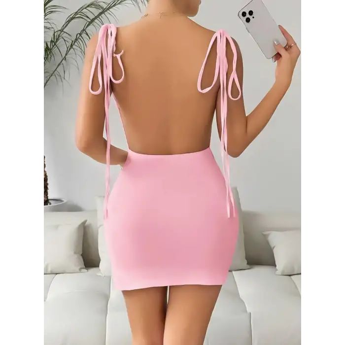 Pembe Fantezi Clup Elbisesi 5034