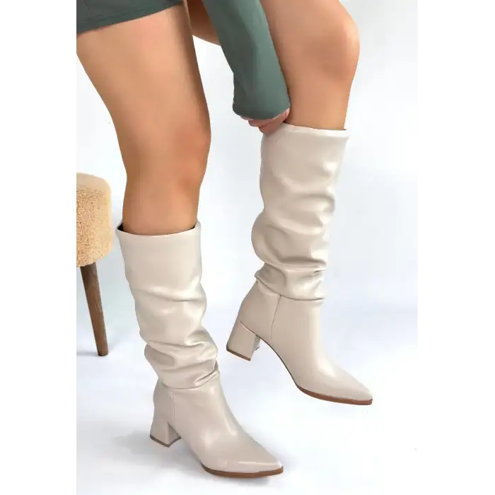 Pitay Ten Cilt Topuklu Çizme