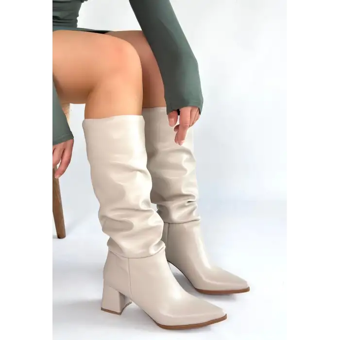 Pitay Ten Cilt Topuklu Çizme