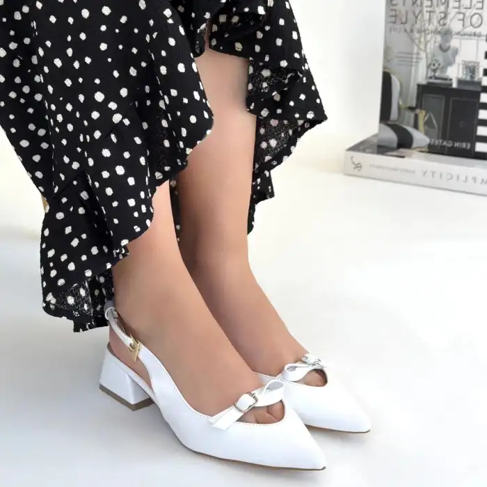 Rewat Beyaz Cilt Topuklu Ayakkabı