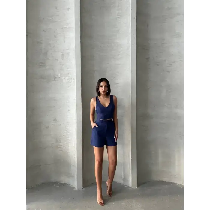 Şortlu keten takım s255014