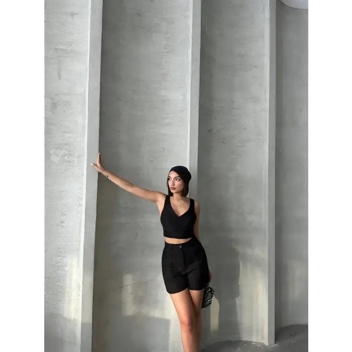 Şortlu keten takım s255014