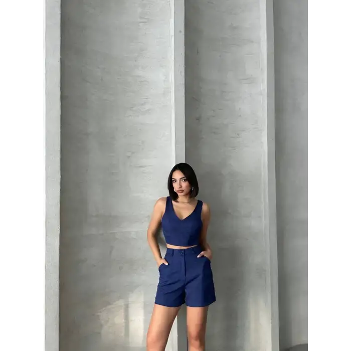 Şortlu keten takım s255014