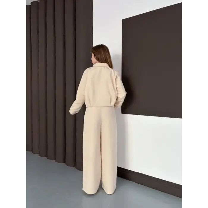 Trenç takım alt üst bej ons