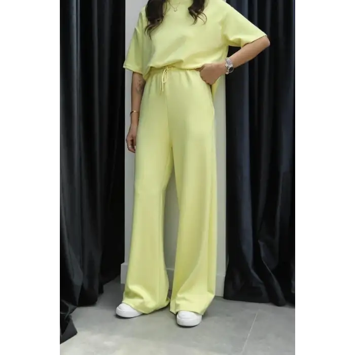 Tshirt alt üst modal takım sarı