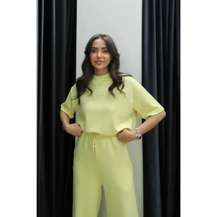 Tshirt alt üst modal takım sarı