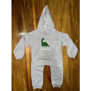 6-24 aylık araba baskılı takım gri