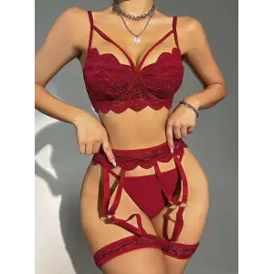 Bordo Jartiyer Fantezi 5li Takım 2028