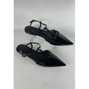 Canca Siyah Rugan Babet Ayakkabı