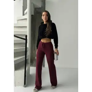 Fit comfort bej salaş pantolon bordo A6011