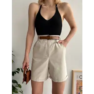 Gabardin kumaş şort