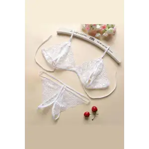 Kadın Beyaz Dantelli Sütyen Külot Takımı – Modern, Konforlu ve Günlük Kombinlere Uygun