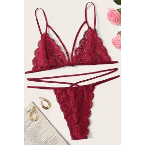 Kadın Bordo Dantel Sütyen Külot Takımı – Modern, Konforlu ve Günlük Kombinlere Uygun