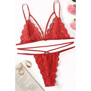 Kadın Kırmızı Dantel Sütyen Külot Takımı – Modern, Konforlu ve Günlük Kombinlere Uygun