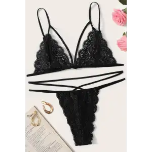 Kadın Siyah Dantel Sütyen Külot Takımı – Modern, Konforlu ve Günlük Kombinlere Uygun