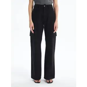 Kargo cep jeans pantolon siyah