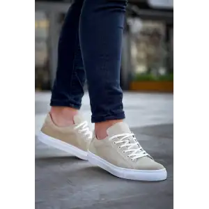 KB-122   Kuback Bej Süet Yüksek Taban Bağcıklı Günlük Erkek Ayakkabı