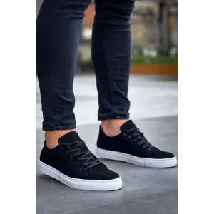 KB-122   Kuback Siyah Süet Yüksek Taban Bağcıklı Günlük Erkek Ayakkabı