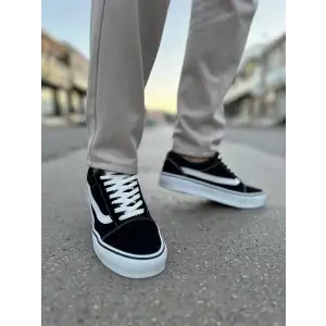 KB-V1 Kuback Siyah Beyaz Detaylı Günlük Erkek Ayakkabı