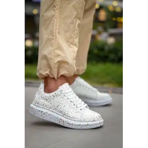 KB-X500  Kuback Beyaz Gold  Bağcıklı  Günlük Erkek  Ayakkabı