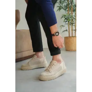 KB-X516 Kuback Bej Süet Günlük Erkek Ayakkabı