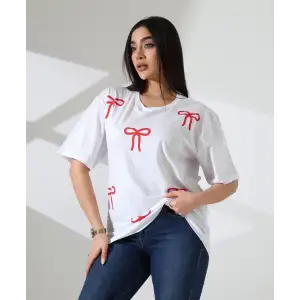 Kurdele baskılı tişört