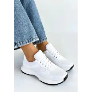 Slar Beyaz Cilt Bağcıklı Spor Ayakkabı