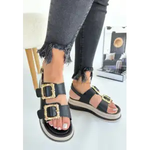 Stan Siyah Cilt Sandalet