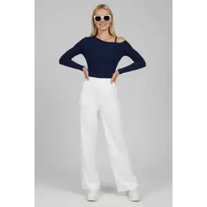 Tek Omuz İpli Bluz Lacivert T4328