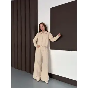 Trenç takım alt üst bej ons