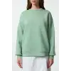 3 iplik şardonlu bisiklet yaka sweatshirt mint