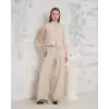 Broşlu yelek pantolon takım bej s255821