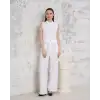 Broşlu yelek pantolon takım beyaz s255821