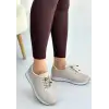 Finna Bej Cilt Bağcıklı Spor Ayakkabı