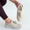 Finna Bej Cilt Bağcıklı Spor Ayakkabı