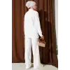 Gömlek Yaka Fitilli Salaş İkili Takım beyaz T4300
