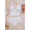 Kadın Beyaz Dantel Bralet Şort Takımı – Romantik ve Zarif İç Giyim