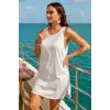 Kadın Beyaz Sırt Detaylı Yırtmaçlı Plaj Elbisesi Pareo – Şık, Rahat ve 4 Mevsim Kullanıma Uygun