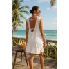 Kadın Beyaz Sırt Detaylı Yırtmaçlı Plaj Elbisesi Pareo – Şık, Rahat ve 4 Mevsim Kullanıma Uygun