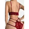 Kadın Bordo Dantel Cut-Out Detaylı Şık Sütyen ve Külot Takımı – Modern, Konforlu ve Günlük Kombinlere Uygun