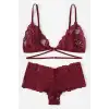 Kadın Bordo Özel Şık Sütyen Külot Takımı – Modern, Konforlu ve Günlük Kombinlere Uygun