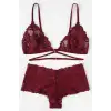 Kadın Bordo Özel Şık Sütyen Külot Takımı – Modern, Konforlu ve Günlük Kombinlere Uygun