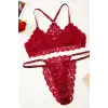 Kadın Bordo Sırtı Dantel ve İp Detaylı Şık Sütyen Külot Takımı – Modern, Konforlu ve Günlük Kombinlere Uygun